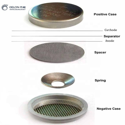 Cassa delle cellule della moneta 304SS compreso ricerca delle cellule di Ion Battery Materials For Coin del litio del distanziatore e della primavera